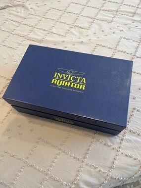 Invicta Blue Box with Yellow Aviator Logo